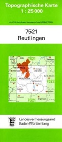 Topographische Karten Baden-Württemberg: Topographische Karte Baden-Württemberg Reutlingen