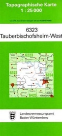 Topographische Karten Baden-Württemberg: Topographische Karte Baden-Württemberg Tauberbischofsheim-West