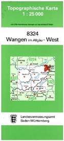 Topographische Karten Baden-Württemberg: Topographische Karte Baden-Württemberg Wangen im Allgäu, West