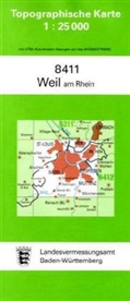 Topographische Karten Baden-Württemberg: Topographische Karte Baden-Württemberg Weil am Rhein