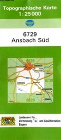 Landesam für Vermessung und Geoinformatio - Topographische Karten Bayern - Bl.6729: Topographische Karte Bayern Ansbach Süd