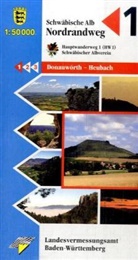 Topographische Sonderkarten Baden-Württemberg: Topographische Sonderkarte Baden-Württemberg Schwäbische Alb, Nordrandweg, 3 Bl.. Tl.1