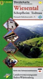 Topographische Wanderkarten Baden-Württemberg: Topographische Wanderkarte Baden-Württemberg Wiesental, Schopfheim, Todtnau