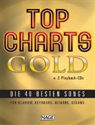 Top Charts Gold für Klavier, Keyboard, Gitarre, Gesang, m. 2 Audio-CDs. Bd.1