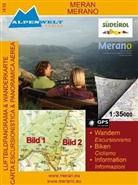 Alpenwelt Luftbildpanorama & Wanderkarte: Alpenwelt Luftbildpanorama & Wanderkarte Meran. Merano