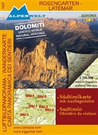 Alpenwelt Luftbildpanorama & Wanderkarte: Alpenwelt Luftbildpanorama & Wanderkarte Seiser Alm. Alpe di Siusi