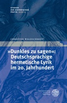 Christine Waldschmidt, Christine Walschmidt - Dunkles zu sagen