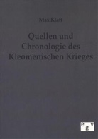 Max Klatt - Quellen und Chronologie des Kleomenischen Krieges