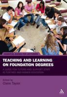Claire Taylor, Claire Taylor, Dr Claire Taylor - Teaching and Learning on Foundation Degrees