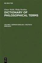 Philip Herdina, Elmar Waibl - Wörterbuch philosophischer Fachbegriffe, Deutsch-Englisch/Englisch-Deutsch - Volume 1: German-English / Deutsch-Englisch