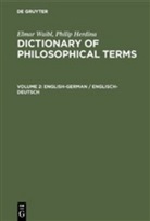 Philip Herdina, Elmar Waibl - Wörterbuch philosophischer Fachbegriffe, Deutsch-Englisch/Englisch-Deutsch - Volume 2: English-German / Englisch-Deutsch
