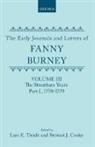 Fanny Burney, Stewart J. Cooke, Cooke Stewart J., Lars E. Troide - Early Journals and Letters of Fanny Burney: Volume Iii: The