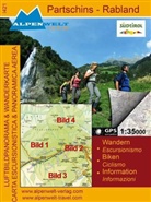 Alpenwelt Luftbildpanorama & Wanderkarte: Alpenwelt Luftbildpanorama & Wanderkarte Partschins, Rabland