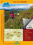 Alpenwelt Luftbildpanorama & Wanderkarte: Alpenwelt Luftbildpanorama & Wanderkarte Val di Fiemme