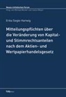 Erika Siegle-Hartwig - Mitteilungspflichten über die Veränderung von Kapital- und Stimmrechtsanteilen nach dem Aktien- und Wertpapierhandelsgesetz