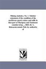 Geological Survey of California - Mining Statistics. No. 1. Tabular Statement of the Condition of the Auriferous Quartz Mines and Mills in That Part of Mariposa and Tuolumne Counties L