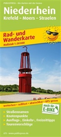 PublicPress Rad- und Wanderkarten: PublicPress Rad- und Wanderkarte Niederrhein, Krefeld - Moers - Straelen