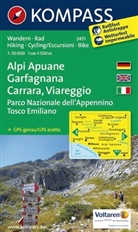Kompass Karten: Alpi Apuane Garfagnana Carrara Viareggio 1:50 000