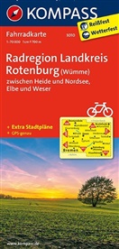 KOMPASS-Karten GmbH - Kompass Fahrradkarten: KOMPASS Fahrradkarte Radregion Landkreis Rotenburg (Wümme) zwischen Heide und Nordsee, Elbe und Weser