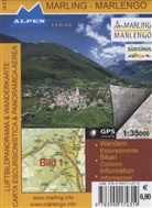 Alpenwelt Luftbildpanorama & Wanderkarte: Alpenwelt Luftbildpanorama & Wanderkarte Marling. Marlengo