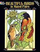 Coloring Books, Ruth Soffer, Soffer Ruth - Beautiful Birds in Mated Pairs Stained Glass Coloring Book