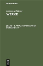 Immanuel Kant - Kants Werke - [Bd 1-5, Anm.]: Anmerkungen der Bände 1-5