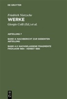 Gerhardt, Mazzin Montinari, Mazzino Montinari, Friedric Nietzsche, Friedrich Nietzsche, Giorgio Colli... - Werke, Kritische Gesamtausgabe - Band 4. Band 4.2: Nachgelassene Fragmente Frühjahr 1884 - Herbst 1885. Tl.2