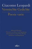 Giacomo Leopardi, Hein G Ingenkamp, Heinz G Ingenkamp, Heinz G. Ingenkamp - Vermischte Gedichte. Poesie varie