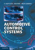 Melih Akmakci, Melih Cakmakci, Melih Çakmakci, Huei Peng, Peng Huei, A Galip Ulsoy... - Automotive Control Systems