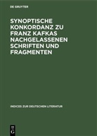 Ralf Becker, Heinrich P. Delfosse, Tina Koch, Tina Koch u a, Heinric P Delfosse, Heinrich P Delfosse... - Synoptische Konkordanz zu Franz Kafkas Nachgelassenen Schriften und Fragmenten, 3 Bde.