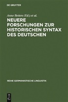 Anne Betten, Claudia M. Riehl - Neuere Forschungen zur historischen Syntax des Deutschen