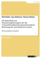 Jan Hoffmann, Jana Hoffmann, Brit Rohde, Britt Rohde, Thoma Ulitzsch, Thomas Ulitzsch - Die Bedeutung von Finanzierungssurrogaten bei der Unternehmensfinanzierung bei besonderer Beachtung der Asset Backed Securities
