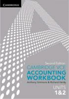 Richard Hardy, Anthony Simmons, Anthony Hardy Simmons,  SIMMONS ANTHONY HARDY RICHARD - Cambridge Vce Accounting Units 1 and 2 Workbook