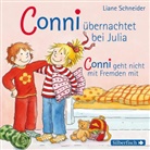 Liane Schneider, Diverse - Conni übernachtet bei Julia / Conni geht nicht mit Fremden mit (Meine Freundin Conni - ab 3), 1 Audio-CD (Hörbuch)