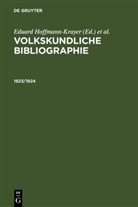 Paul Geiger, Eduard Hoffmann-Krayer - Volkskundliche Bibliographie: 1923/1924