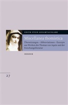 Edith Stein, Klaus Mass, Andrea Speer, Andreas Speer, Francesco V. Tommasi, Francesco Valerio Tommasi... - Gesamtausgabe (ESGA) - 27: Miscellanea thomistica