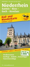 PublicPress Rad- und Wanderkarte: PublicPress Rad- und Wanderkarte Niederrhein, Xanten - Rees - Goch - Kevelaer
