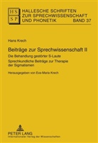 Eva-Maria Krech, Hans Krech, Eva-Maria Krech - Hallesche Schriften zur Sprechwissenschaft und Phonetik: Beiträge zur Sprechwissenschaft II