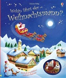 Russell, Sanfilipp, Simona Sanfilippo, Wat, Fiona Watt, John Russell... - Wohin fährt der Weihnachtsmann?, m Aufziehschlitten u. 4 Bahnen