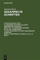 Immanuel Kant, Hans A Martin, Diete Krallmann, Dieter Krallmann, Gottfried Martin, Hans A. Martin - Kant's gesammelte Schriften - 16/17: Wortindex zu Band 1-9. A-K, L-Z, 2 Teile. Tl.1