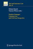 Helmut Koziol, Vanessa Wilcox - Punitive Damages: Common Law and Civil Law Perspectives