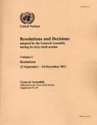 United Nations (COR), United Nations - Resolutions and Decisions Adopted by the General Assembly During Its