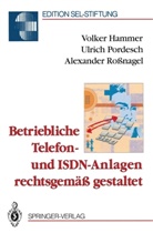Volke Hammer, Volker Hammer, Ulric Pordesch, Ulrich Pordesch, Alexand Rossnagel, Alexander Roßnagel - Betriebliche Telefon- und ISDN-Anlagen rechtsgemäß gestaltet