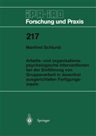 Manfred Schlund - Arbeits- und organisationspsychologische Interventionen bei der Einführung von Gruppenarbeit in dezentral ausgerichteten Fertigungsinseln