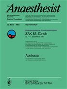 Haldemann, G Haldemann, G. Haldemann, G Kreienbühl, G. Kreienbühl, E. R. Schmidt - Zentraleuropôischer Anaesthesiekongress ZAK 83 Zürich