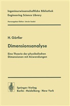 H Görtler, H. Görtler - Dimensionsanalyse