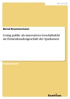 Bernd Brummermann - Going public als innovatives Geschäftsfeld im Firmenkundengeschäftder Sparkassen