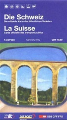 Kümmerly & Frey Karten: Kümmerly & Frey Karte Schweiz, Die offizielle Karte des öffentlichen Verkehrs. Suisse, Carte officielle des transport publics