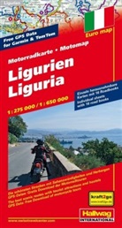 Hallwag Kümmerly+Frey AG, Hallwa Kümmerly+Frey AG, Hallwag Kümmerly+Frey AG - Hallwag Motorradkarten: Ligurien Liguria 1:275 000 / 1:650 000