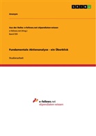 anonym, Anonymous - Fundamentale Aktienanalyse - ein Überblick